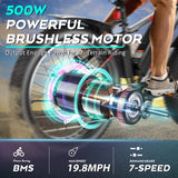 Gocio 26" 4.0 Fat Tire Electric Bike for Adults, 500W Motor, 48V 13ah Battery, Lightweight Aluminum Alloy Frame, Max 22mph Electric Mountain Bike Beach Snow Ebike for Men, Professional 7 - Speed UL2849