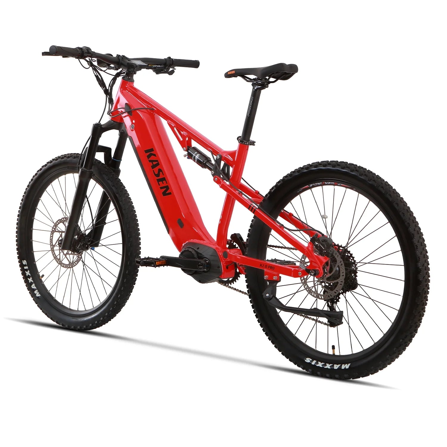 Kasen Electric Mountain Bike Mid - Driven 500w 48v 15ah Full Suspension Throttle and Pedal Assist