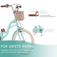 Bstjewey 20 in Girls Bike with Basket, Kids Bicycle for Ages 7 - 13
