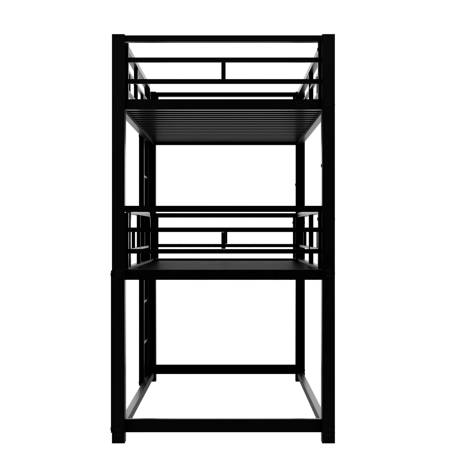 Harper & Bright Designs Metal Triple Bunk Bed Twin Over Twin Bunk Bed with Ladder and Safety Guardrail 3 Bunk Bed for Living Room Bedroom, Sliver