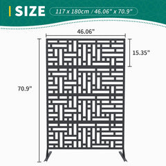 Accreate Decorative Wrought Privacy Screen - Easy Snap - Together Room Divider for Indoor/Outdoor Use, Breathable Wind - Resistant Partition with Anti - Tip Base (6x3.8ft)