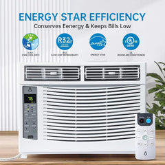 GAOMON Smart 6000 BTU Window Air Conditioner - WiFi - Enabled AC with Remote & App Control, Timer, Sleep Mode, Easy Install Kit, Cools Rooms up to 350 Sq. Ft, 115V, White