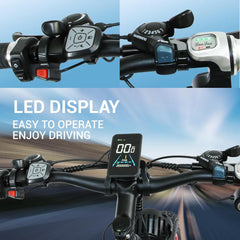 3000W Peak Dual Motor Ebike, 52V 30AH Battery Electric Bike for Adults, 7 - Speed 40MPH AWD Ebike Mountain Snow E - Bike with 26" x 4.0 Fat Tire MTB Hydraulic Disc Brake for Off - Road Snow