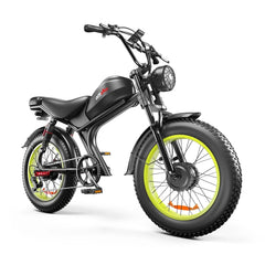 EMOKO C93 Electric Bike - Dual 2000W Motors - Removable 23ah Battery - up to 100 Km Range - Shimano 7 - Speed Gears - Hydrualic Brake - 20" Wheels, Blue Color