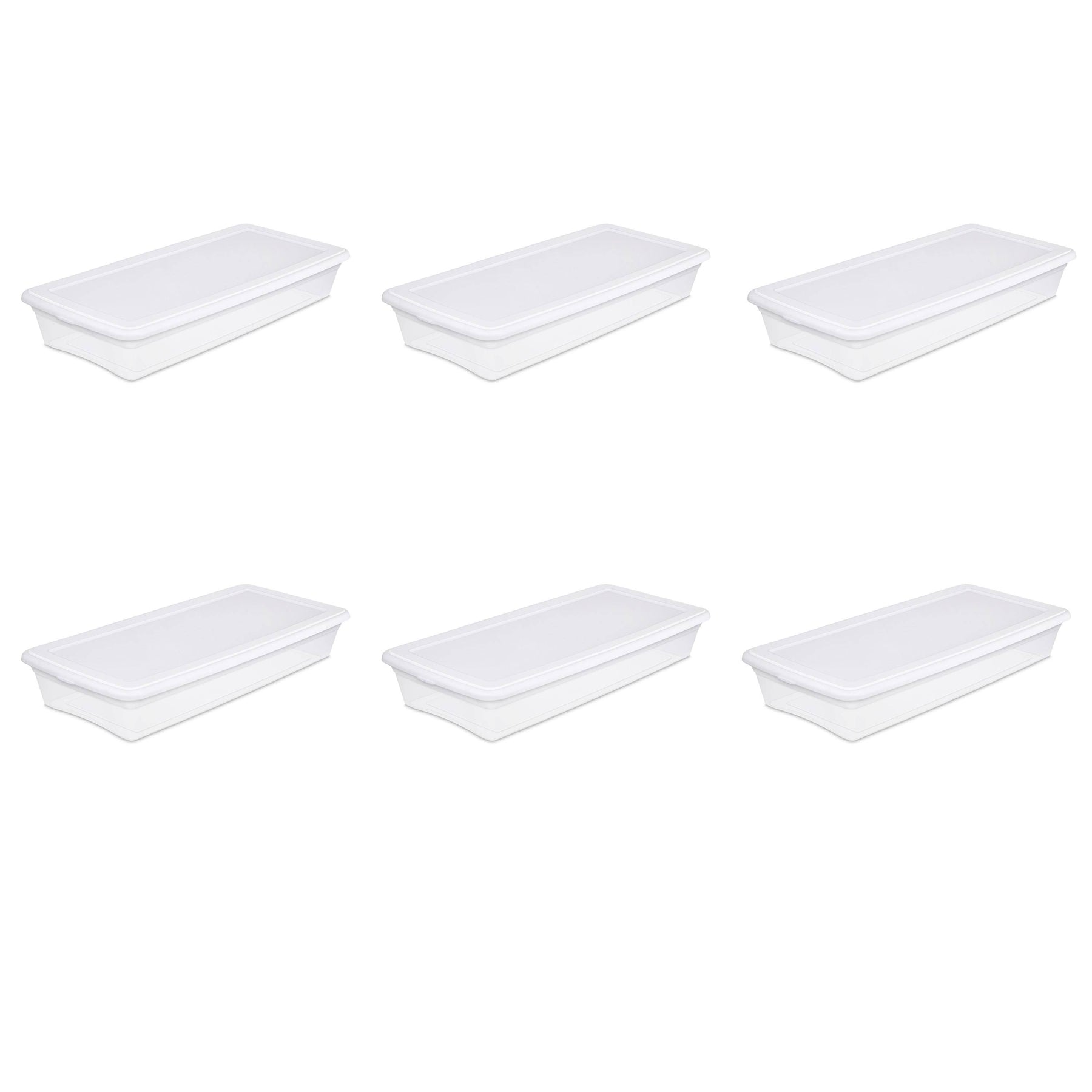 Sterilite 41 Quart Storage Box- White Case of 6