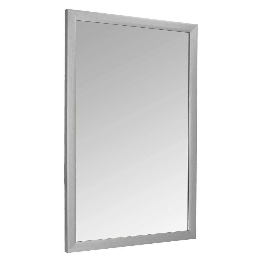 Basics Rectangular Wall Mirror 24 inch x 36 inch - Standard Trim, Nickel