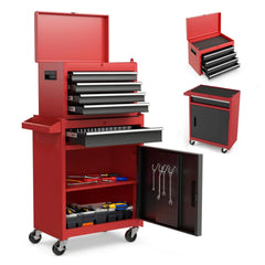 AECOJOY 5-Drawer Rolling Tool Chest Storage Cabinet with Detachable Top Tool Box