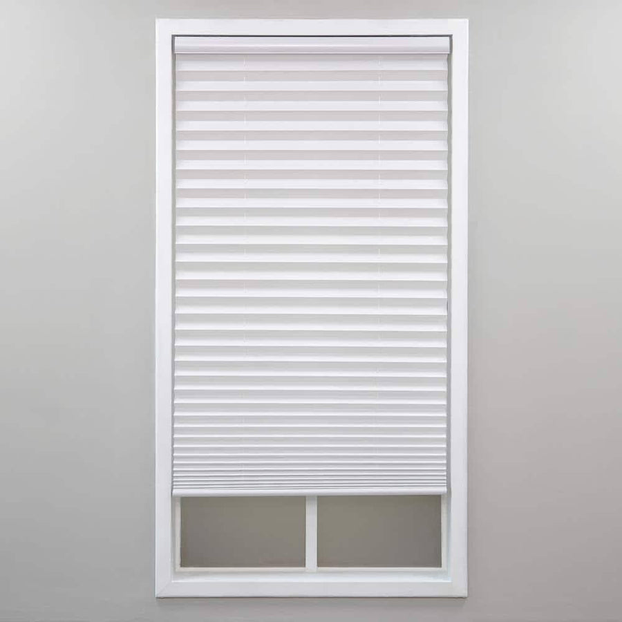Perfect Lift Window Treatment Cut-to-Width White Cordless Light Filtering Pleated Shade - 28 in. W x 48 in. L