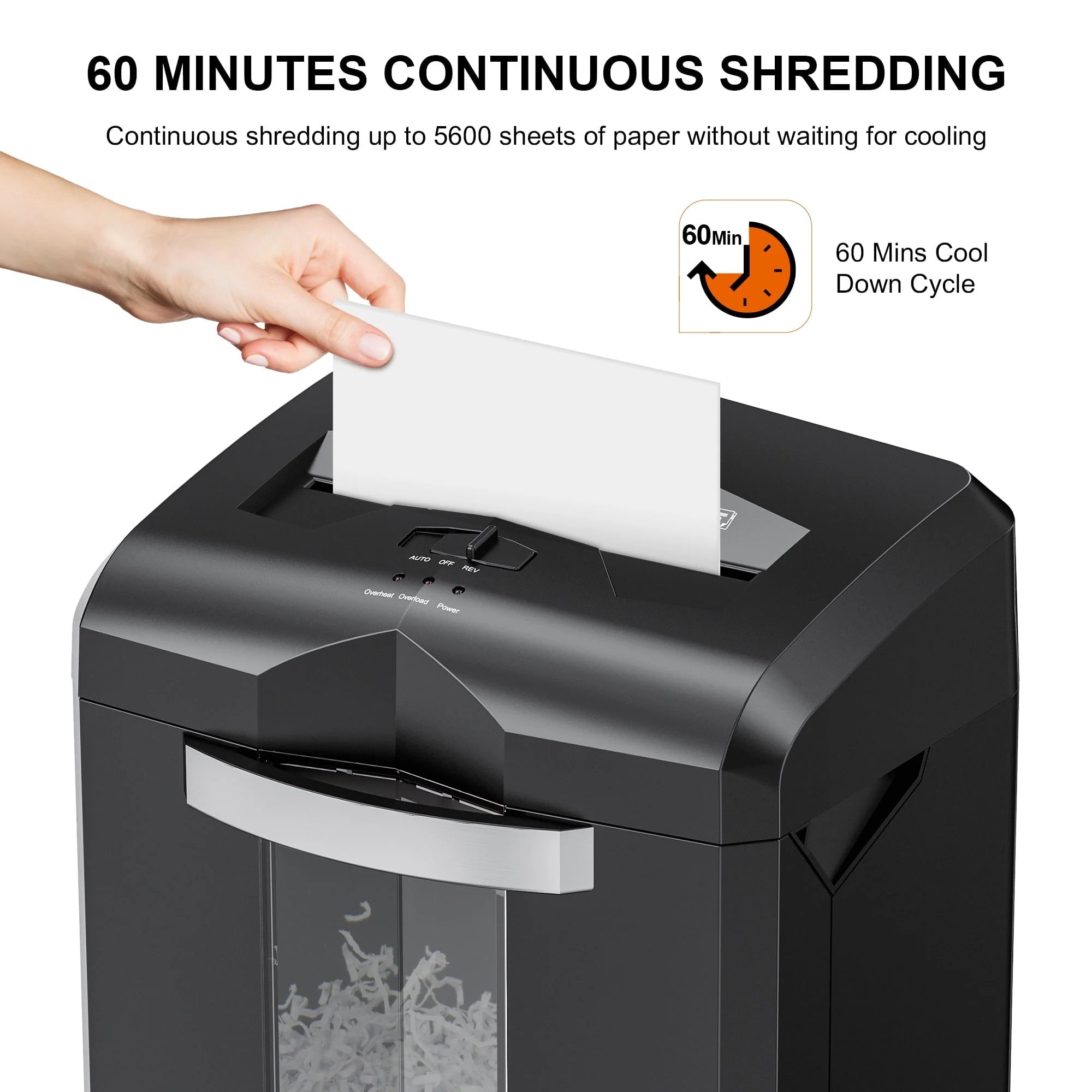 Bonsaii Paper Shredder 18 - Sheet Cross - Cut Shredder for Home Office with Wastebasket