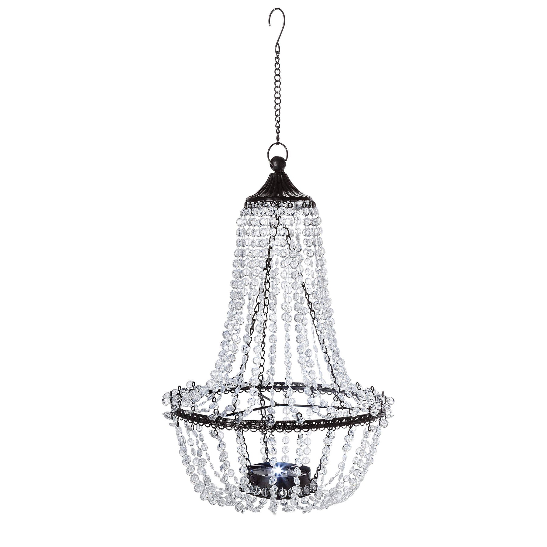 Garden Meadow 23.2-Inch Tall Hanging Metal and Acrylic Solar Chandelier