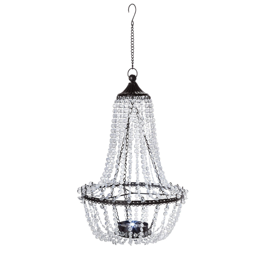 Garden Meadow 23.2-Inch Tall Hanging Metal and Acrylic Solar Chandelier