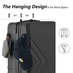 3 Piece Blue Luggage Travel Set, 20" 24" 28" Carry on Luggage with Spinner Wheels, Lightweight Hard Case Luggage Travel Suitcase Christmas Gifts for Business Trip Holiday Travel Cruise