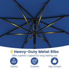 Tangkula 9 FT Patio Umbrella w/Crank Handle