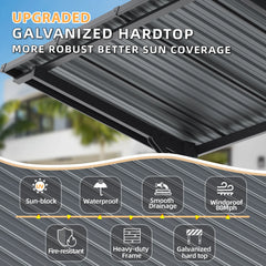 AECOJOY 8' x 5' Lean to Grill Gazebo Hardtop Outdoor Pergola for Patio