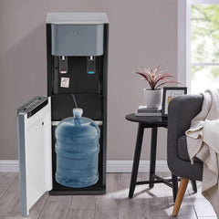5.28 Gallon Bottom Loading Water Cooler Dispenser, 2 Temperatures Available with Hot, Cold, Practiacal Freestanding Water Dispenser for Both Home Offices Nurseries Kitchens.(Dark Gray)