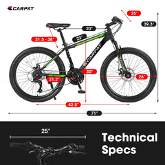 26 in Mountain Bike for Men, Adult Mens Bike with 21 Speed & Disc Brakes