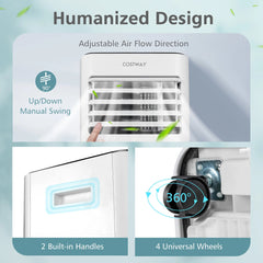 Costway 10000 BTU Portable Air Conditioner 3 - in - 1 Air Cooler with Fan Dehum Sleep Mode