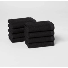 8pc Antimicrobial Bath Towel/Washcloth Set Black - Room Essentials