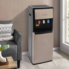 Champaign Gold Bottom Loading Water Dispenser - Hot, Cold & Room Temperature Water, 500W Heating, 90W Cooling, Safe & User - Friendly Design for Home & Office
