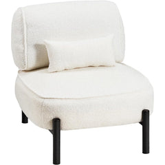 AECOJOY Mid Century Modern Accent Chair, Extra Large Teddy Upholstered Lounge Chair with Pillow