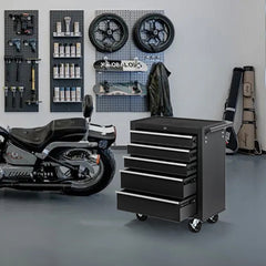 5 - Drawer Rolling Tool Chest Tool Storage Cabinet with Wheels Tool Organizer Box