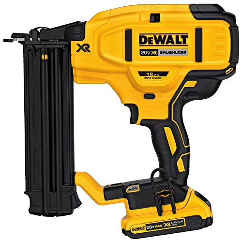 Dewalt DCN680D1 Brad Nailer Kit, 20 V Battery, 110 Magazine, Black/Yellow