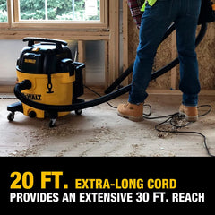 DEWALT 12 Gallon STEALTHSONIC Ultra Quiet Poly Wet Dry Vacuum, DXV12P - QTA Newest Noise Reduction Vac, 5.5 Peak HP Shop Vacuum for Jobsite/Workshop, Reduce Motor Noise, Yellow