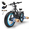 3000W Peak Dual Motor E - Bike, 52V 25AH Battery Elec - Tric Bike for Adults, 35MPH Mountain AWD 7 - Speed Snow E - Bike with 24" x 4.0 Fat Tire for Mountain Snow Hunting Commuting
