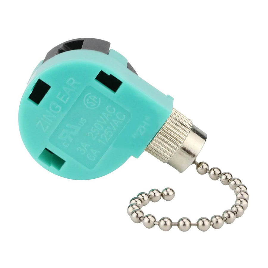 Ceiling Fan Switch 3 Speed 4 Wire Zing Ear ZE-268S6 Pull Chain Switch Control Replacement 3 Speed Control Switch Ceiling Fans, Wall Lamps, Cabinet