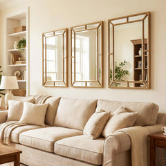 Tangkula 36" x 24" Gold Arched Wall Mirror (Rectangle)