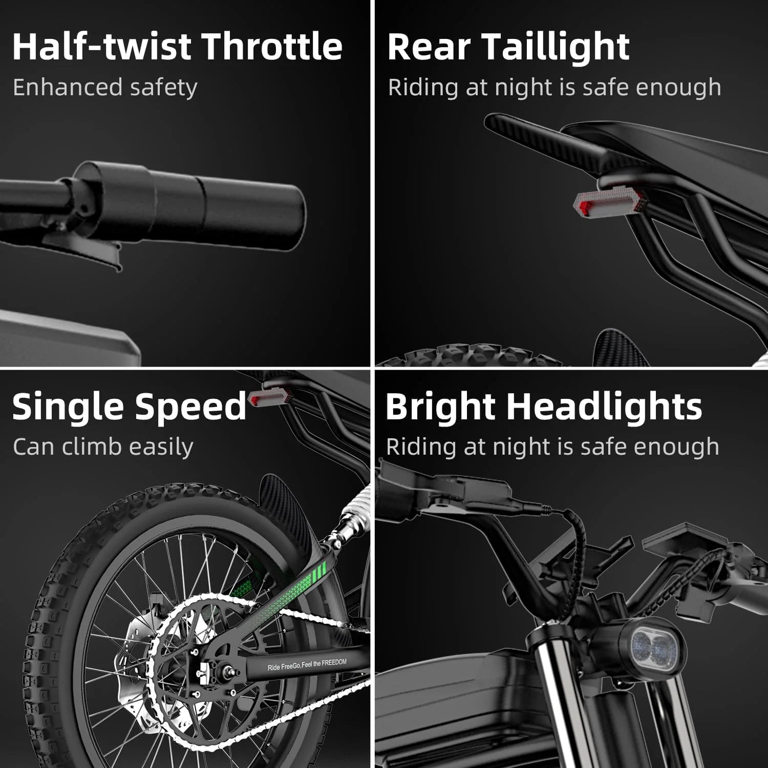 40MPH Electric Bicycle, Dual - Mode Electric Dirt Bike 3000W(Peak)Freego Nova3 Electric Motorcycle Bike for Adults, Mid - Drive Motor, 60V/25ah Battery, 17x3.15 Tire Full Suspension Hydraulic Brake