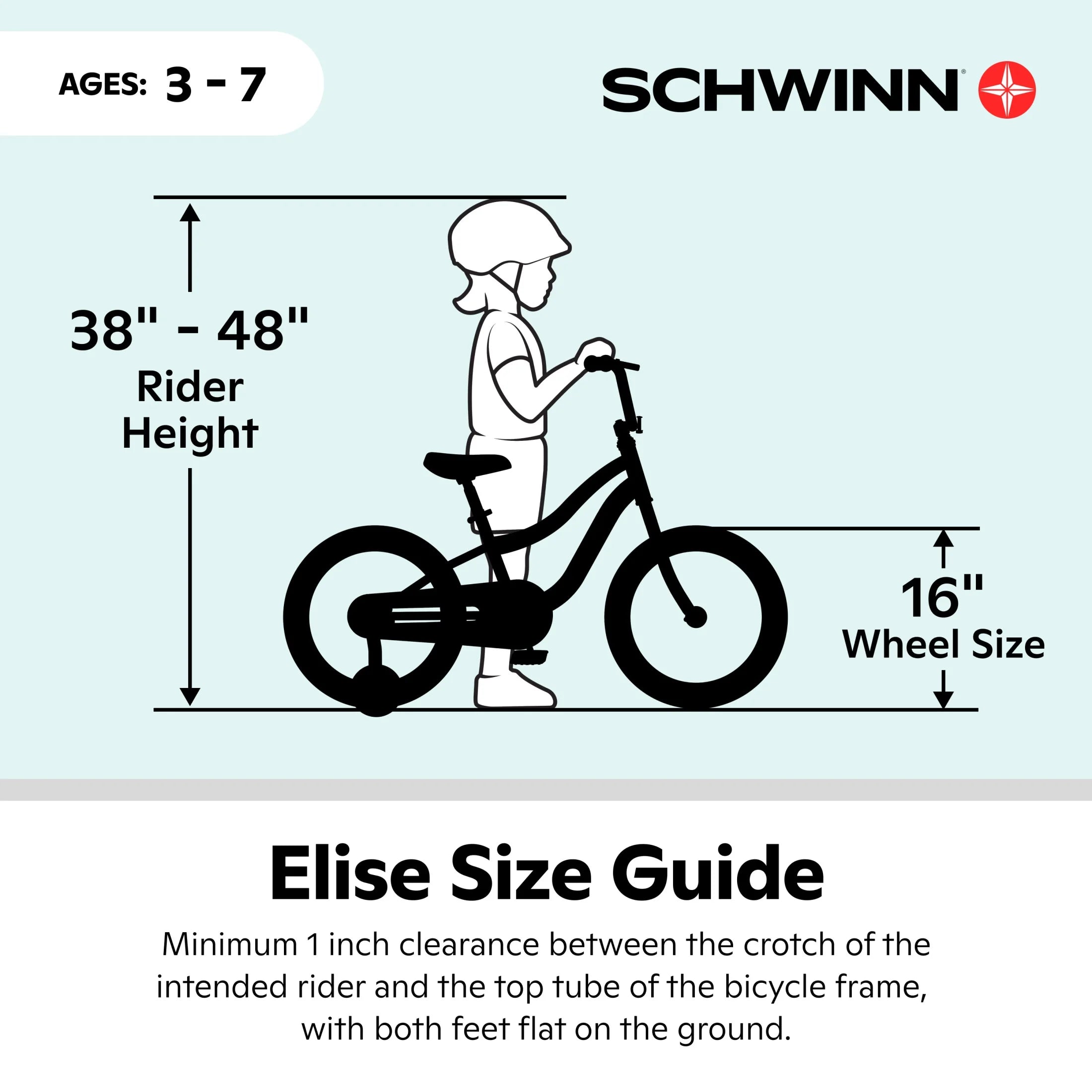 Schwinn Elise Kids Bike with Training Wheels, 16 in Wheels, Ages 3 - 7, White