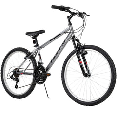 Huffy 24" Rock Creek Mountain Bike, Fits Riders 4'8" - 5'8", Gray, Adult, Men'S