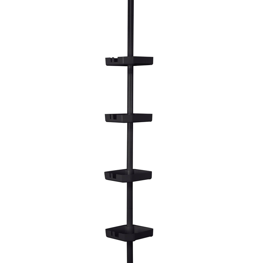 Bath Bliss 4 Tier Tension Corner Shower Organizer Caddy, Matte Black