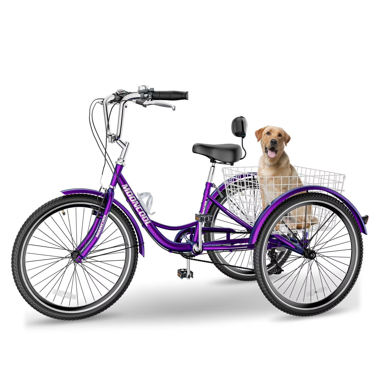 FICISOG 7 Speed Adult Tricycle for Women, 20/24/26 in Adult Trike with Basket, 3 Wheel Bikes for Adults Seniors, Cruise Trike for Shopping Picnic