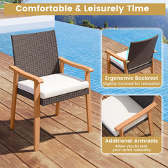 Tangkula 7 Pieces Patio Dining Table Set for Garden