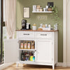 Coffee Bar, Lofka 42" Kitchen Storage Cabinet, Sideboard Buffet Cabinet with 8 Shelves, 1 Drawer