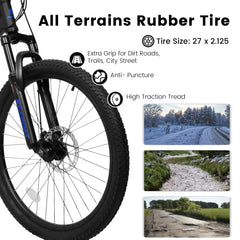 27.5 - Inch Mountain Bike for Adults | 21 - Speed Trail & City Bicycle with Disc Brakes | Gray