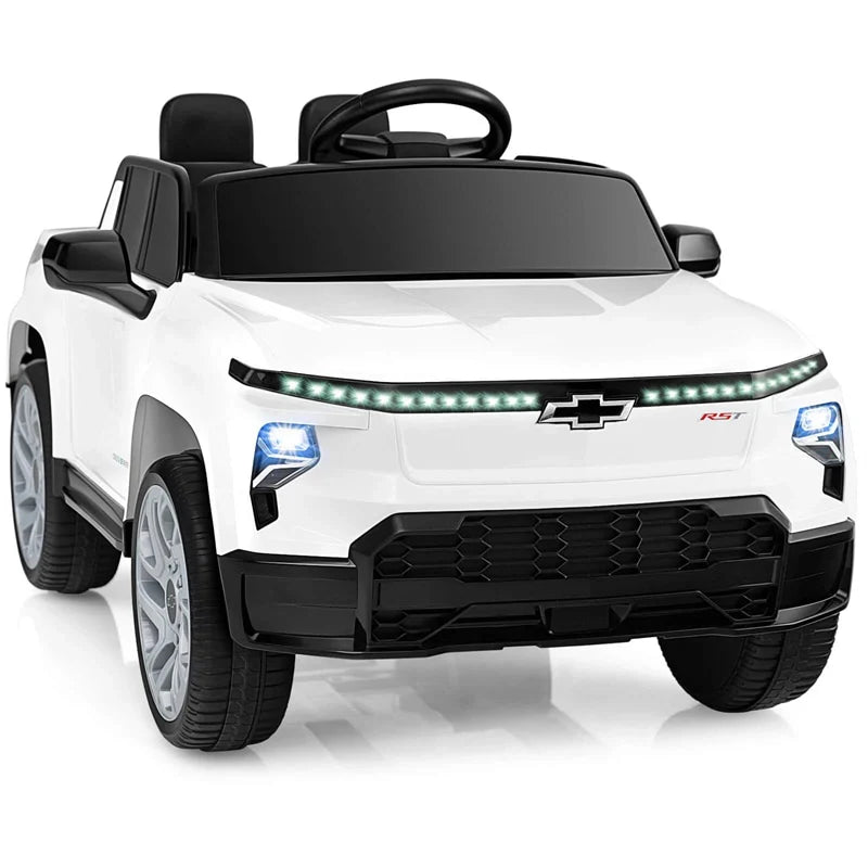 12V Licensed Chevrolet Ride On Truck Car Kids Electric Vehicle with Remote Control, Rear Storage, Lights, Music & Spring Suspension for Ages 3+