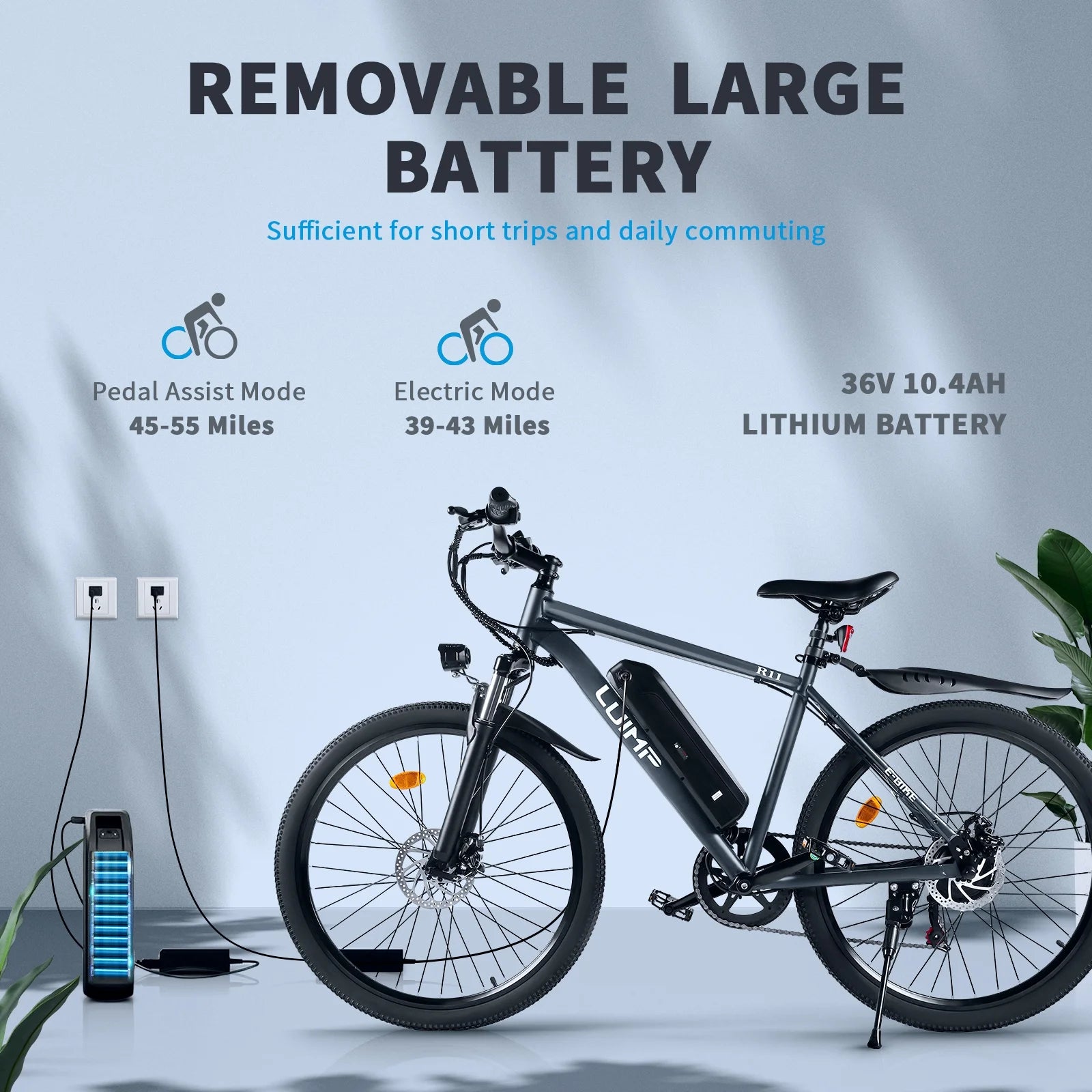 Hipatoo 26" Electric Bike 500W 20MPH E - Bike, 36V 10.4ah Battery, Ebike for Adults, E Bike UL2849