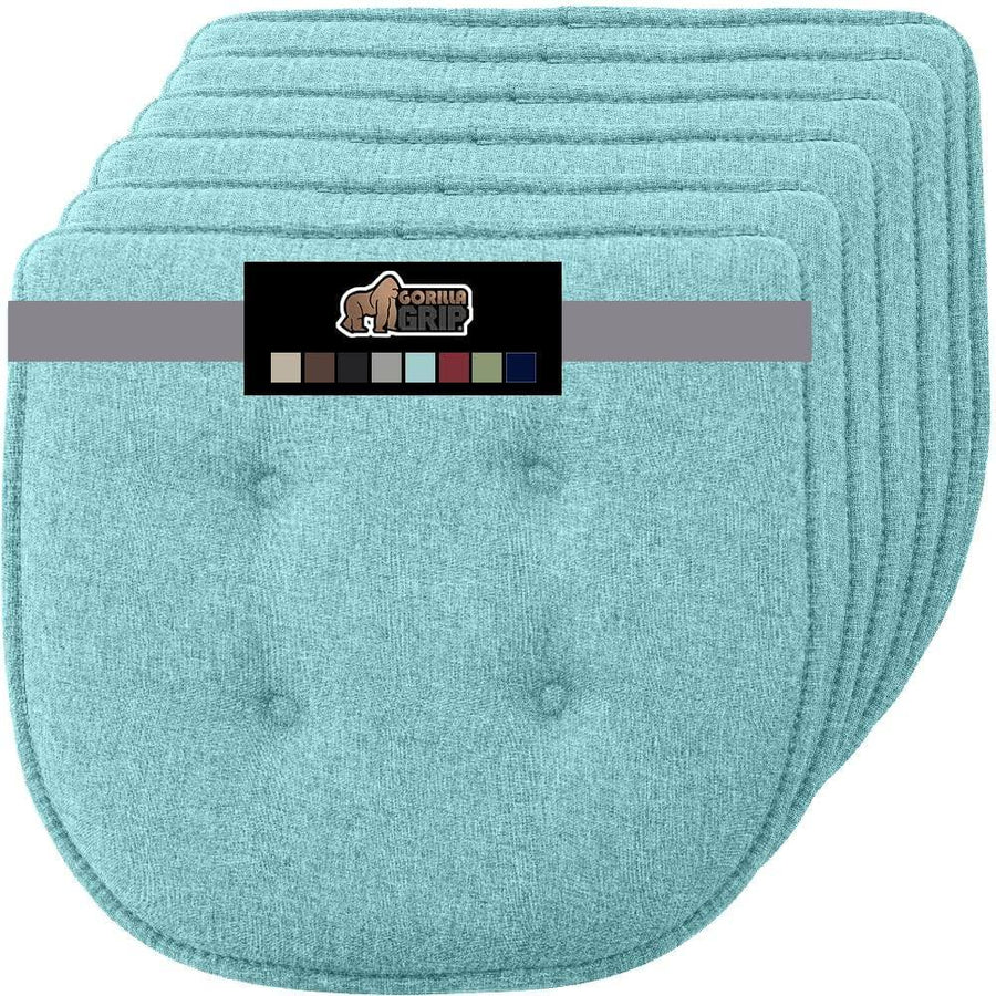 Gorilla Grip Extra Thick Tufted Chair Pad Memory Foam Cushions, Pack of 6 Comfortable Seat Cushion, Durable Slip Resistant, Dini