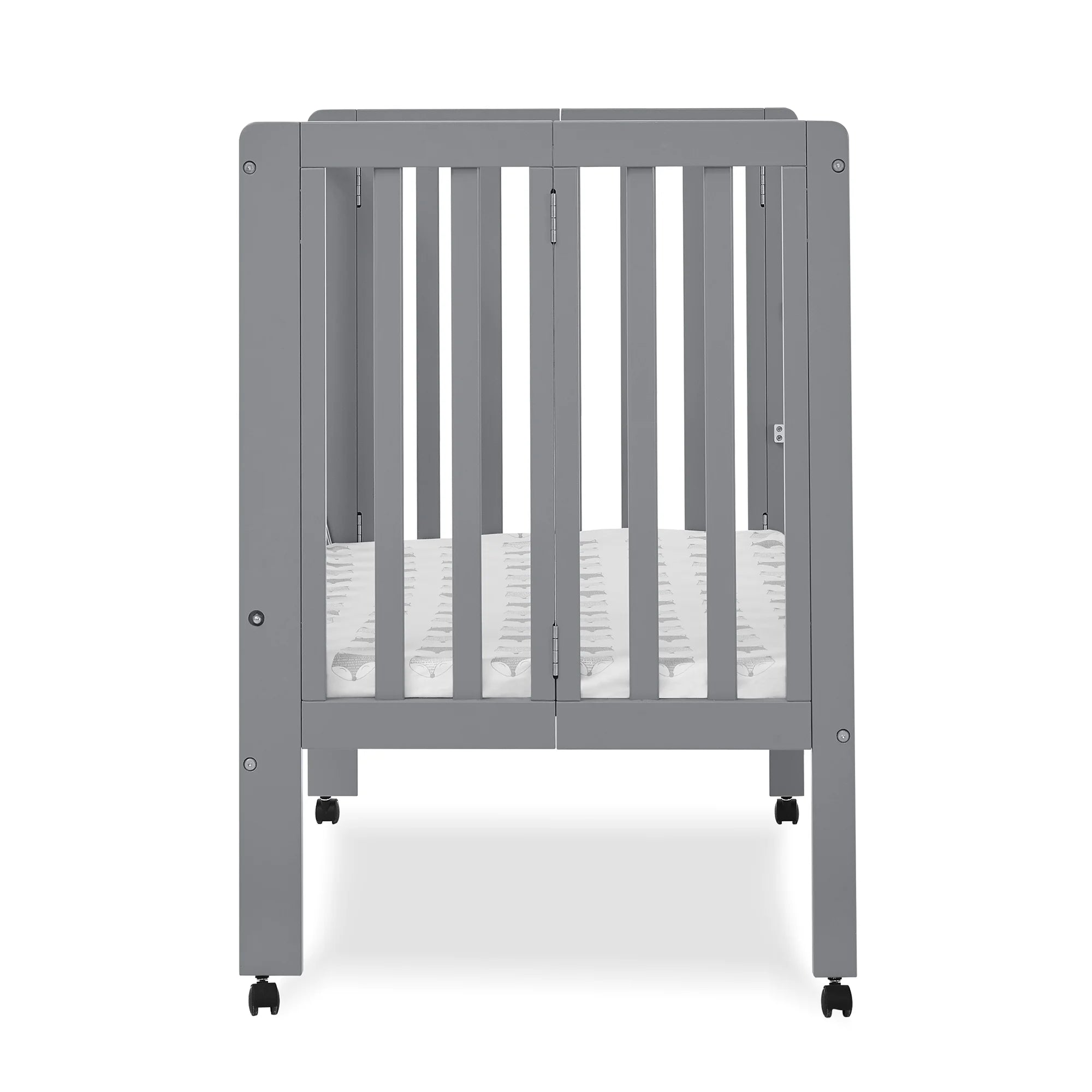 Delta Children Lee Portable Folding Mini Crib with 1.5 - Inch Mattress - Greenguard Gold Certified, Bianca White