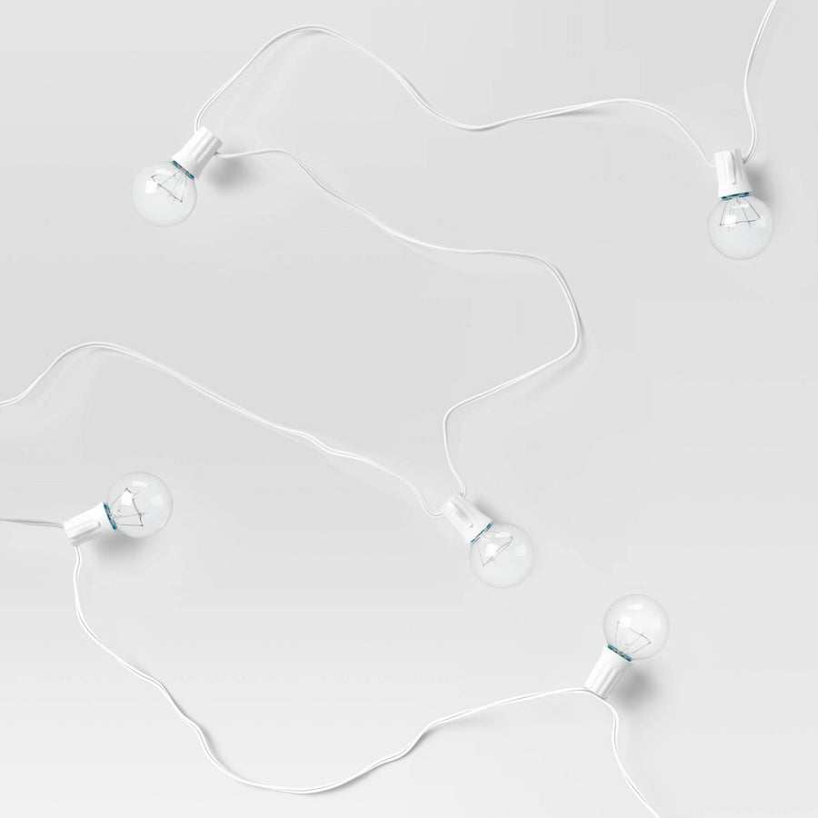 20ct Incandescent Outdoor String Lights G40 Clear Bulbs - White Wire - Room Essentials