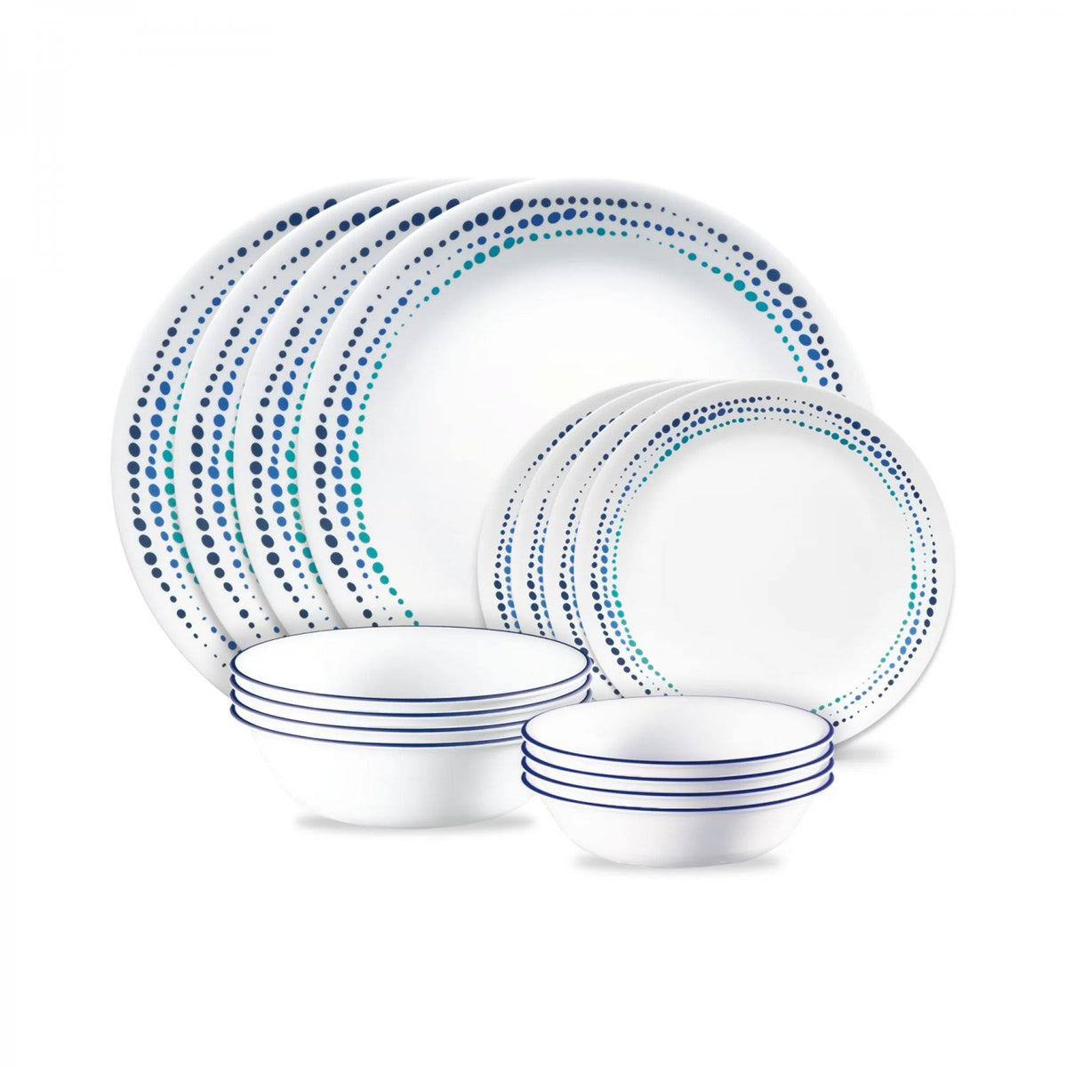 Corelle Ocean Blues 18-Piece Dinnerware Set Service for 6