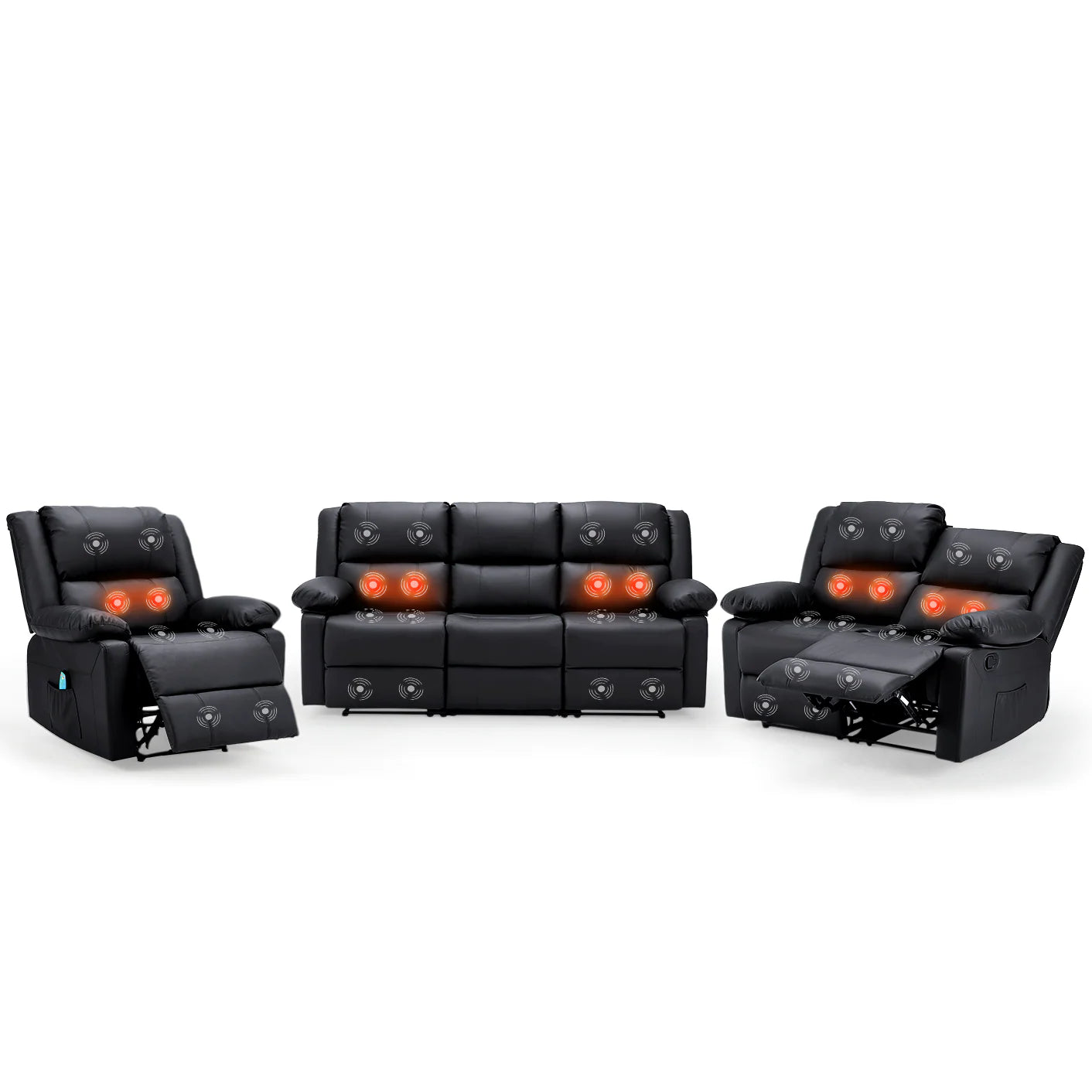 AECOJOY 3 PCS Recliner Sofa Set for Living Room Furniture Set