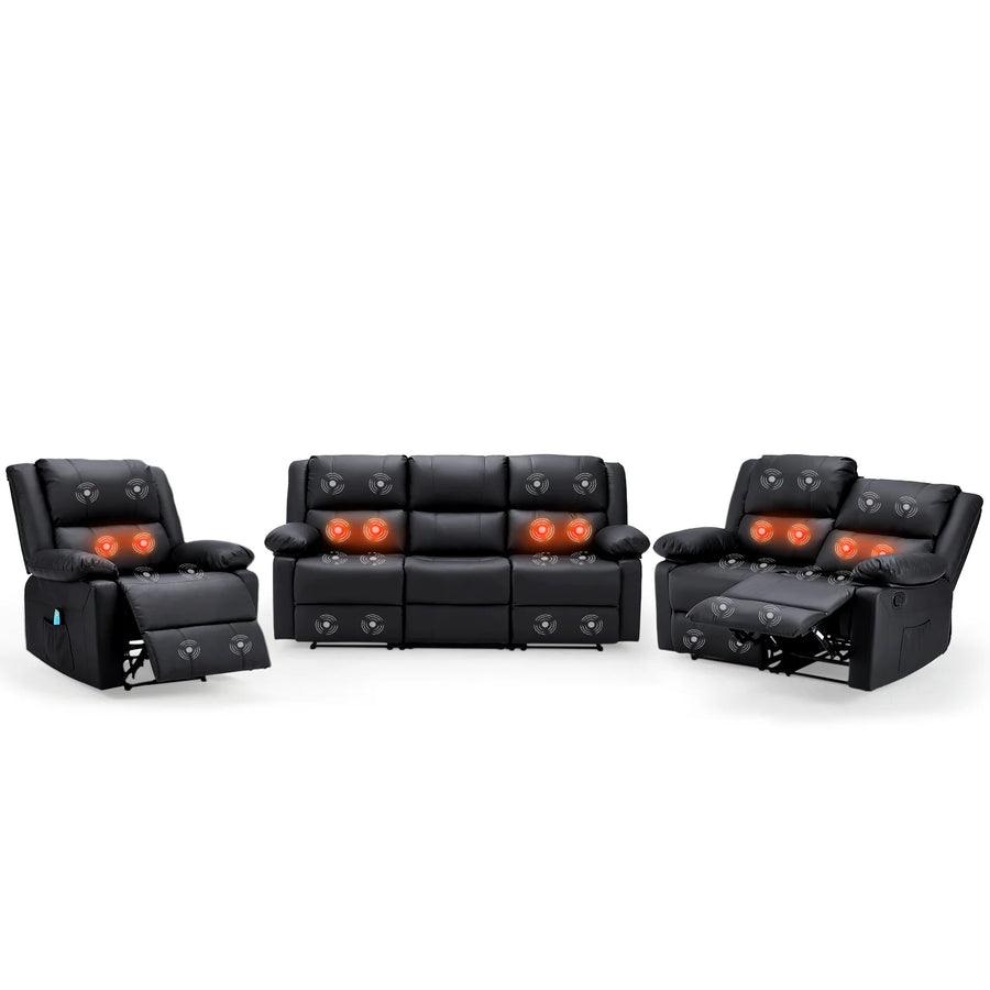 AECOJOY 3 PCS Recliner Sofa Set for Living Room Furniture Set