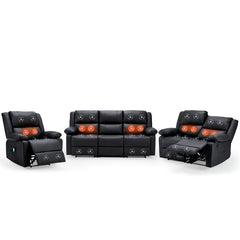 AECOJOY 3 PCS Recliner Sofa Set for Living Room Furniture Set