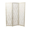 Decmode 60" x 72" Black Mango Wood Abstract Wavy Cutout 3 Panel Room Divider Screen, 1 - Piece