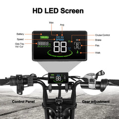 Tamobyke Electric Bike for Adults, Peak 1500W 28mph Mountain Ebike, 48V 15.6AH 20" Fat Tire Electric Bicycle Full Suspension UL2849