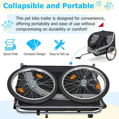 AECOJOY Dog Bike Trailer, Large 57'' Pet Bicycle Carrier for Small and Medium Dogs